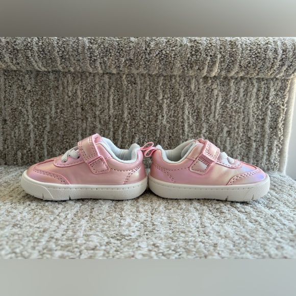 Carter’s Pink iridescent baby girl sneakers. Size 2. - Picture 2 of 9